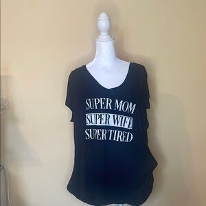Black Graphic Women's Top - Super Mom Super Wife Super Tired